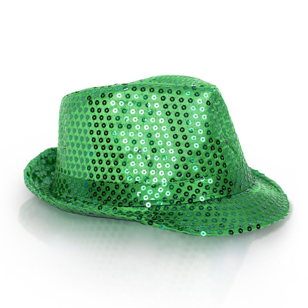 6657 Glittering Sequin Fedora - St. Patrick's Day Party Hat